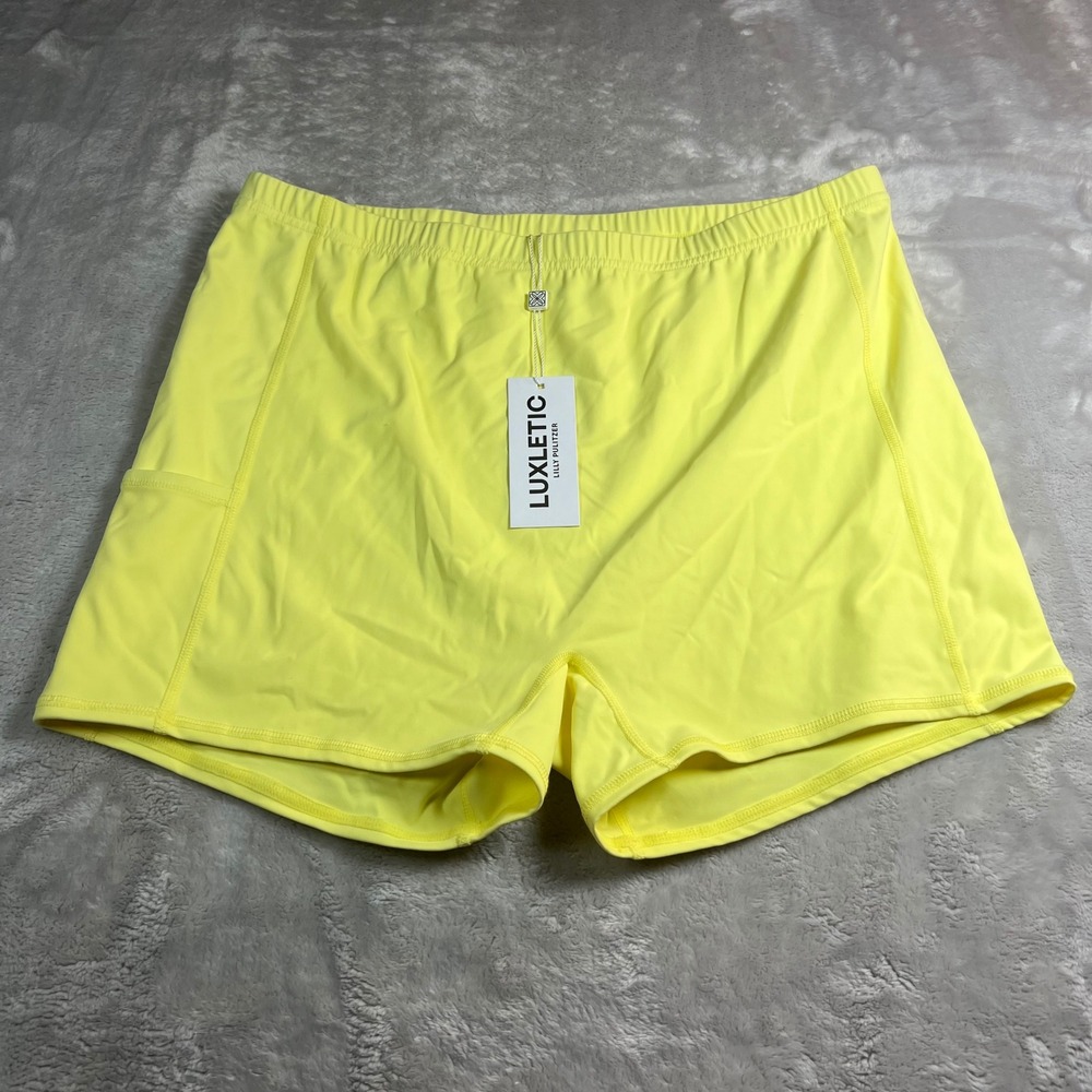 NWT Lilly Pulitzer Women's XL Meisha Active "Dress" Shorts Finch Yellow UPF 50